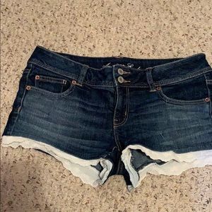 Jean/lace shorts